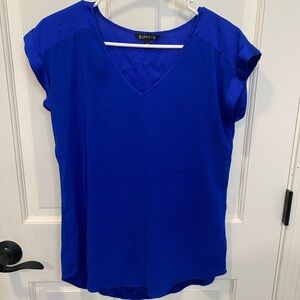Express Women's Royal Blue V-Neck Blouse